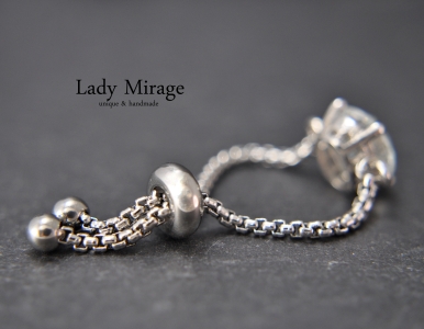 Chain ring silver - stainless steel - AAA quality zirconia stone - rings - diamond cut - oval - handmade - gift for her - gift ideas Chain ring silver - stainless steel - AAA quality zirconia stone - rings - diamond cut - oval - handmade - gift for her - gift ideas
