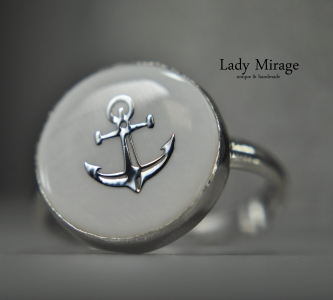 Mother of Pearl Ring Silver - 925 - Bridal Jewelry - White - Adjustable - Wedding Jewelry - Maritime - Anchor - Gift for Her - Mother of Pearl Ring Silver - 925 - Bridal Jewelry - White - Adjustable - Wedding Jewelry - Maritime - Anchor - Gift for Her -