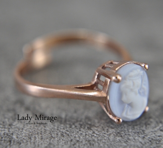925 Silver Ring - Lady Cameo - Vintage - rosegold plated - Mother’s Day Gift 925 Silver Ring - Lady Cameo - Vintage - rosegold plated - Mother’s Day Gift