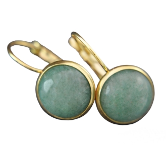 Natural Jade Stainless Steel Gold Hanging Earrings - Lightweight and Elegant - Gift for Her - Zodiac Sign Libra - Spiritual - Meditation Natural Jade Stainless Steel Gold Hanging Earrings - Lightweight and Elegant - Gift for Her - Zodiac Sign Libra - Spiritual - Meditation