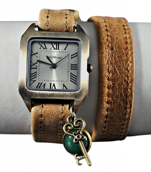 Sandy Wrap Watch with Jade