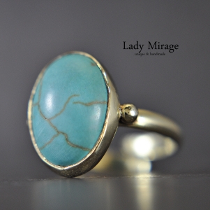 925 Silver - Turquoise Ring - 18K Gold Plated - Adjustable - Oval - Gift for Her - Gemstone - Birthday gift 925 Silver - Turquoise Ring - 18K Gold Plated - Adjustable - Oval - Gift for Her - Gemstone - Birthday gift