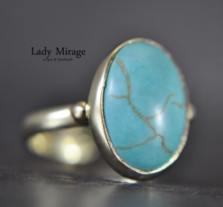 925 Silver - Turquoise Ring - 18K Gold Plated - Adjustable - Oval - Gift for Her - Gemstone - Birthday gift 925 Silver - Turquoise Ring - 18K Gold Plated - Adjustable - Oval - Gift for Her - Gemstone - Birthday gift