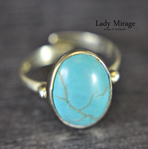 925 Silver - Turquoise Ring - 18K Gold Plated - Adjustable - Oval - Gift for Her - Gemstone - Birthday gift 925 Silver - Turquoise Ring - 18K Gold Plated - Adjustable - Oval - Gift for Her - Gemstone - Birthday gift