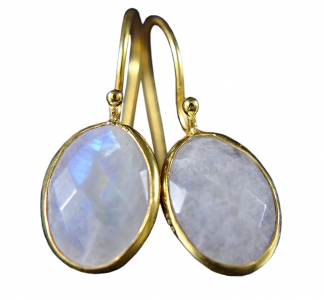 Moonstone earrings - 925 sterling silver - 14k gold plated Moonstone earrings - 925 sterling silver - 14k gold plated