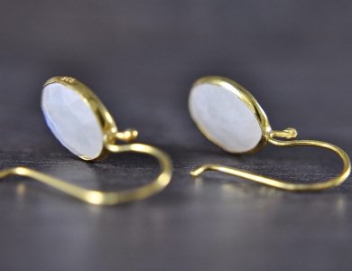 Moonstone earrings - 925 sterling silver - 14k gold plated Moonstone earrings - 925 sterling silver - 14k gold plated