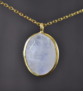 Moonstone earrings - 925 sterling silver - 14k gold plated Moonstone earrings - 925 sterling silver - 14k gold plated