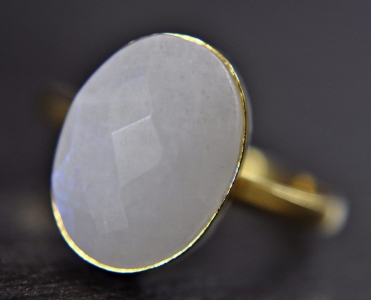 Moonstone 925 sterling silver Ring - 14k gold plated Moonstone 925 sterling silver Ring - 14k gold plated