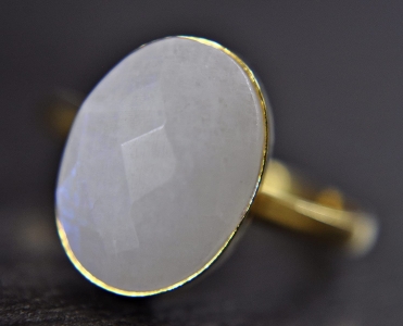 Moonstone 925 sterling silver Ring - 14k gold plated