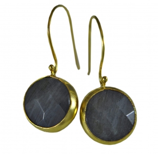 Labradorite - 925 Sterling Silver- 14K gold- plated Earrings