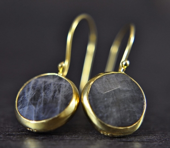 Labradorite - 925 Sterling Silver- 14K gold- plated Earrings Labradorite - 925 Sterling Silver- 14K gold- plated Earrings