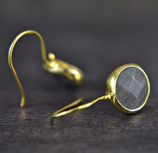 Labradorite - 925 Sterling Silver- 14K gold- plated Earrings Labradorite - 925 Sterling Silver- 14K gold- plated Earrings