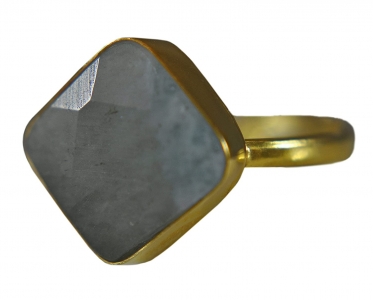 Aquamarin Ring - 925 Sterling Silber - Gold plated Aquamarin Ring - 925 Sterling Silber - Gold plated