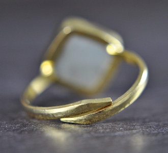 Aquamarin Ring - 925 Sterling Silber - Gold plated Aquamarin Ring - 925 Sterling Silber - Gold plated