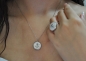 Preview: Perlmutt Kette Silber - 925  - Brautschmuck - Weiß - 45 cm - Hochzeitsschmuck -  Maritim - Anker - Geschenk für Sie -