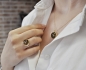 Preview: 925 Silber - Echtes Moos - Ring - Verstellbar - Natur Inspiriert - 14K Vergoldet - Naturschmuck - Handmade - Unikat - Geschenk für Sie