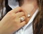 Preview: 925 Sterling Silber Ring mit echter Süsswasserperle - Verstellbar - Silberring - Perlenring