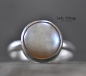Preview: 925 Sterling Silber Ring mit echter Süsswasserperle - Verstellbar - Silberring - Perlenring