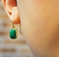 Preview: 925 Sterling Silber Ring mit geometrischem Jade - Verstellbar -  Grün - Quadratisch