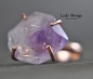 Preview: 925 Silber - Amethyst- Rohstein Ring - Rosévergoldet - Verstellbar