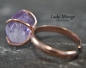 Preview: 925 Silber - Amethyst- Rohstein Ring - Rosévergoldet - Verstellbar