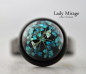 Preview: Echte Blüten Ring Schwarz - Blau