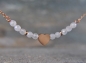 Preview: Minimalist rose quartz necklace with heart - stainless steel - romantic - love - 45 cm - gift for her