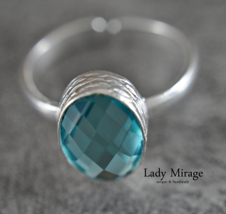 Kristall Ring - Messing - Eisblau - Elegant - Brautschmuck - Hochzeitsschmuck - Messing - Geschenk für Sie