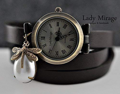"Dragonfly" ll Genuine Leather Watch