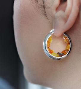 Silberne Creolen Damen - Große Ovale Ohrringe Aus Metall Als Geschenk