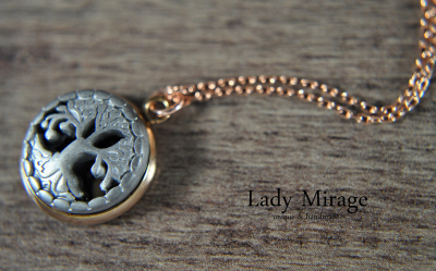 Tree of Life Rose Gold Plated Necklace with Hematite