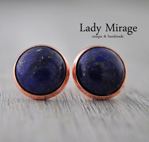 Lapis Lazuli Roségold Ohrstecker