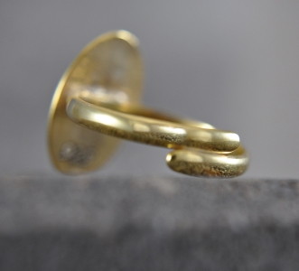 925 Silber - Pusteblume Ring - 14 K vergoldet - größenverstellbar - Oval - Geschenk für Sie