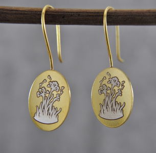 925 Silber - Pusteblume Ring - 14 K vergoldet - größenverstellbar - Oval - Geschenk für Sie