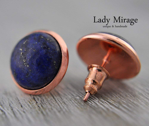 Lapis Lazuli Roségold Ohrstecker