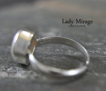 925 Sterling Silber Ring mit echter Süsswasserperle - Verstellbar - Silberring - Perlenring