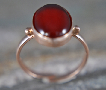 925 Sterling Silber Ring - rosévergoldet - Größenverstellbar - Edelstein Achat - Oval - Geschenk für Sie - Schmuck - Weihnachtsgeschenk