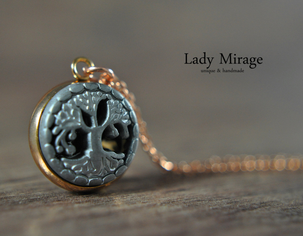 Tree of Life Rose Gold Plated Necklace with Hematite