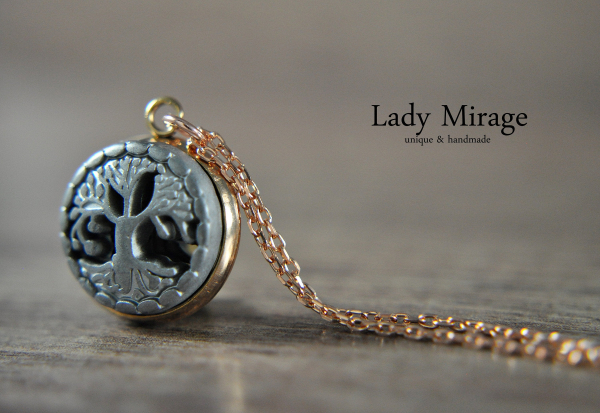 Tree of Life Rose Gold Plated Necklace with Hematite