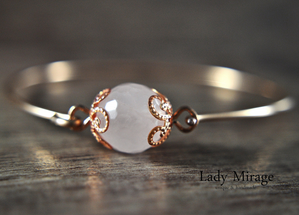 925 Sterling Silver Rose Quartz Earrings - Rose Gold